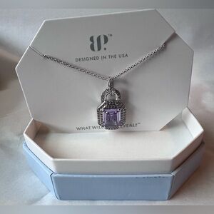 New Bomb Party Locked And Loaded Rhodium  Necklace with Lavender Gem Pendant